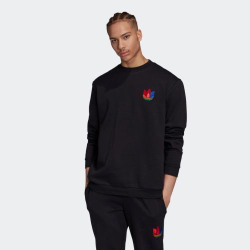 3d trefoil graphic crewneck sweatshirt