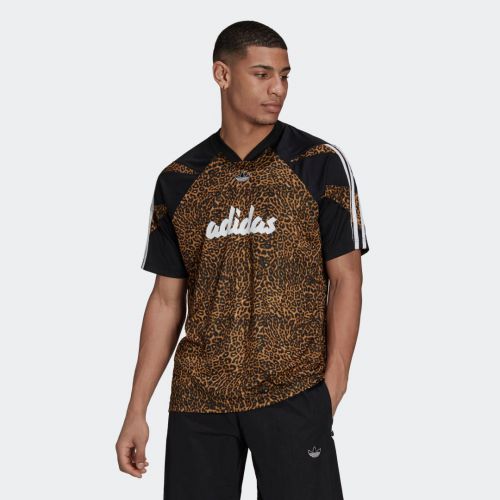 Adidas sprt allover animal print football tee