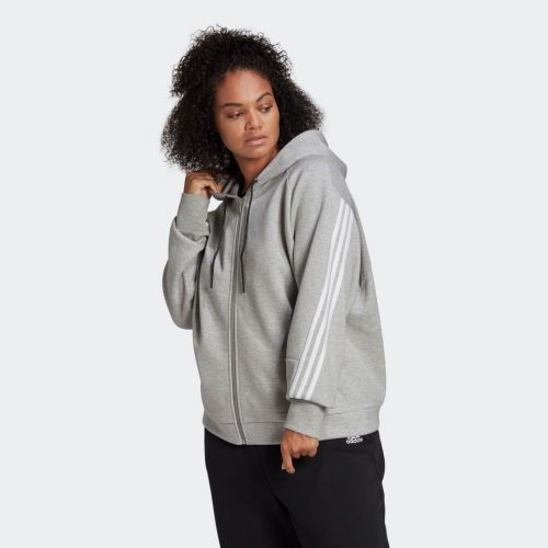 Adidas sportswear wrapped 3-stripes full-zip hoodie (plus size)