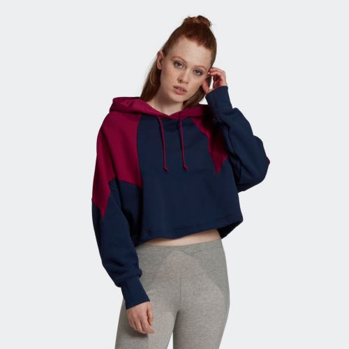 Large logo crop hoodie