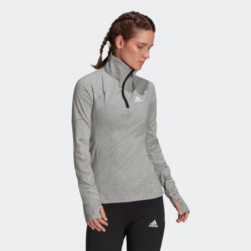 Aeroready designed 2 move cotton touch 1/2-zip long sleeve tee