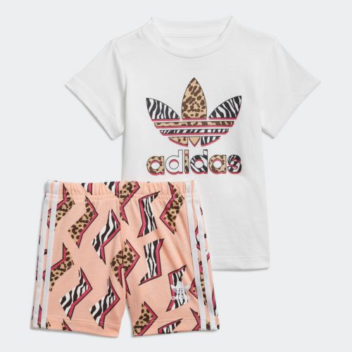 Graphic print shorts tee set