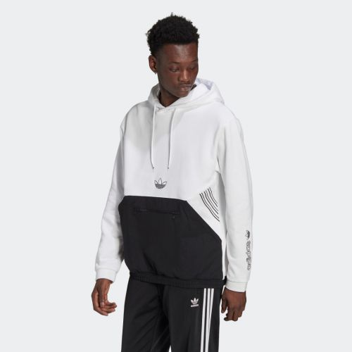 Adidas sprt archive mixed material sweat hoodie