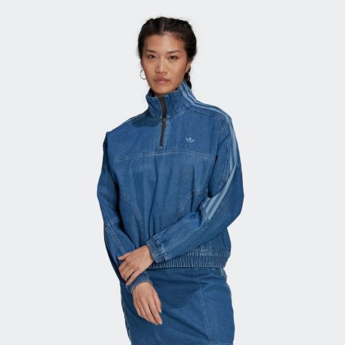 Adicolor denim cropped track top