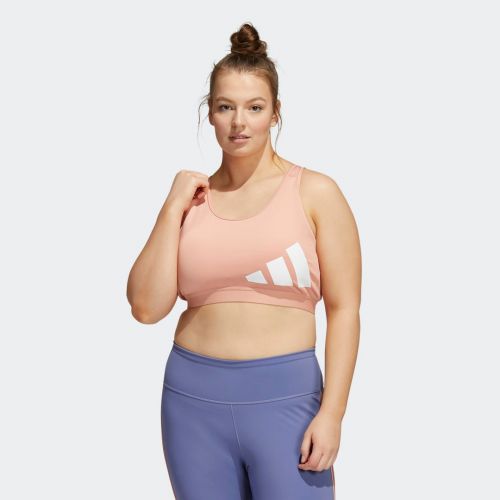 Believe this medium-support workout logo bra (plus size)