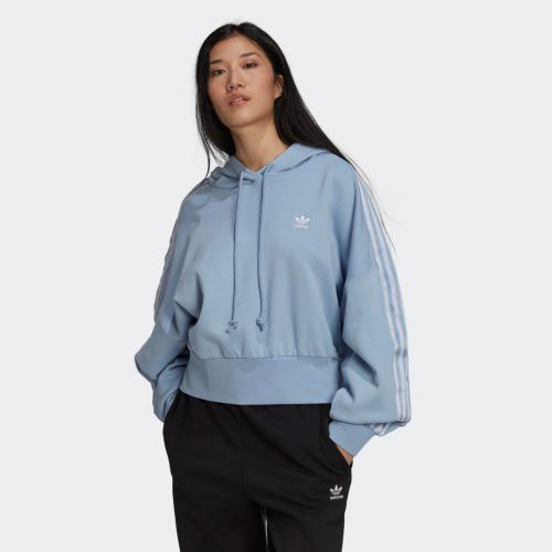 Adicolor classics satin tape cropped hoodie
