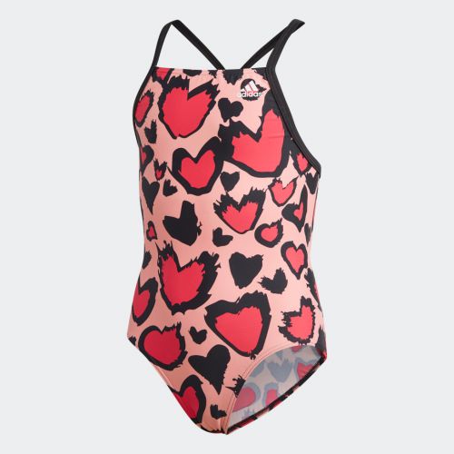 Girls heart graphic swimsuit