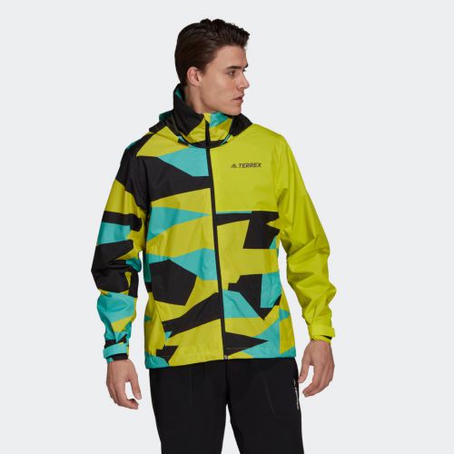 Terrex multi rain.rdy primegreen allover print 2-layer rain jacket