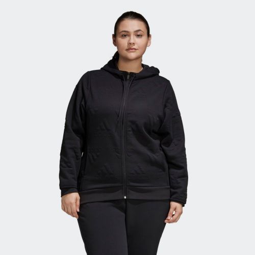 Aeroready jacquard full-zip logo hoodie (plus size)